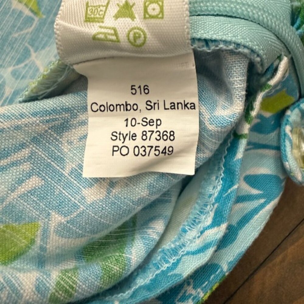 Lilly Pulitzer Originals Resort Fit Ankle Crop Pants Floral Blue Green Size 8 - Picture 4 of 5